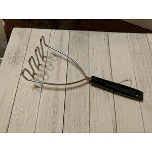 Vintage EKCO #9 Potato Vegetable Masher Black Handle Utensil 9"